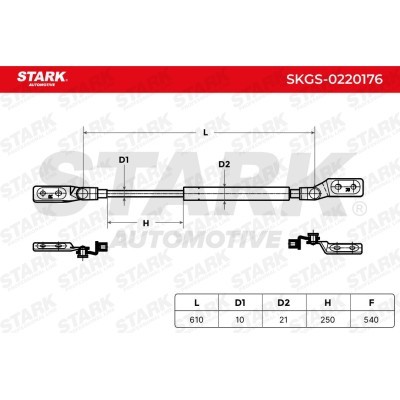 Gas Spring, boot-/cargo area Stark SKGS-0220176 SKGS-0220176 - photo 3