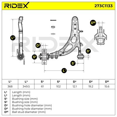 Control Arm RIDEX 273C1133 273C1133 - photo 7