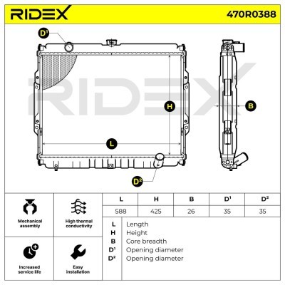 Radiator, Engine Cooling RIDEX 470R0388 470R0388 - photo 7