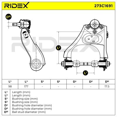 Control Arm RIDEX 273C1691 273C1691 - photo 8