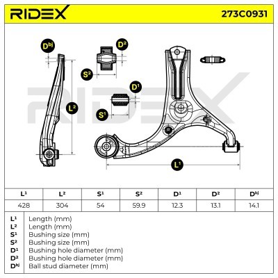 Control Arm RIDEX 273C0931 273C0931 - photo 5