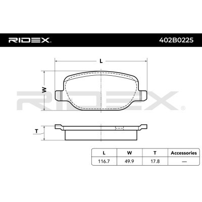 Brake Pads Set RIDEX 402B0225 402B0225 - photo 3