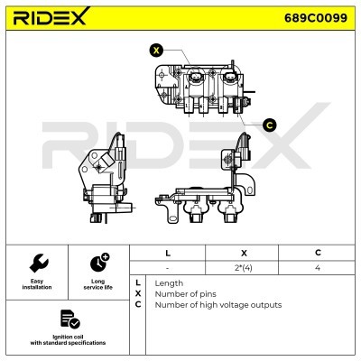 Ignition Coil RIDEX 689C0099 689C0099 - photo 4