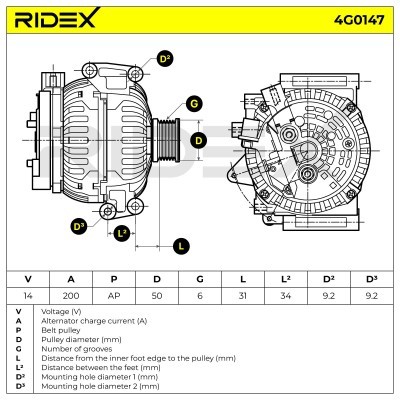 Alternator RIDEX 4G0147 4G0147 - photo 7