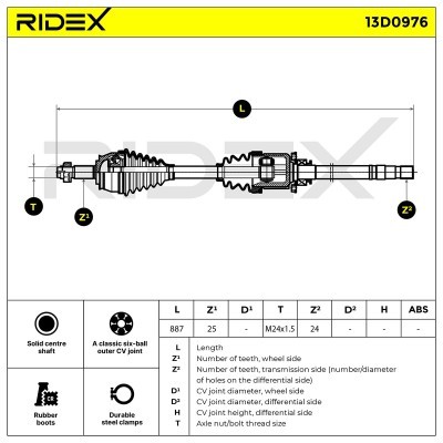 Drive Shaft RIDEX 13D0976 13D0976 - photo 14