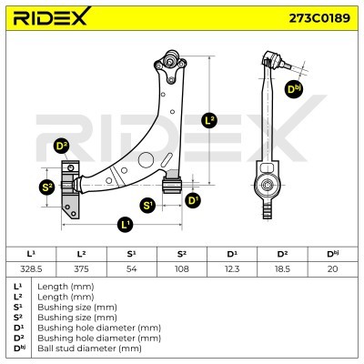 Control Arm RIDEX 273C0189 273C0189 - photo 8