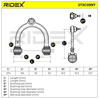 Control Arm RIDEX 273C0997 273C0997 - photo 6