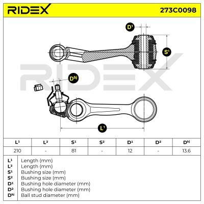 Control Arm RIDEX 273C0098 273C0098 - photo 6