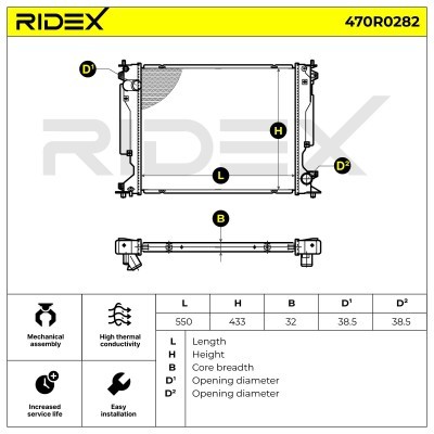 Radiator, Engine Cooling RIDEX 470R0282 470R0282 - photo 5