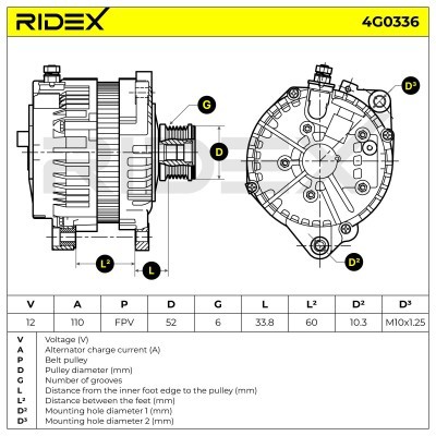 Alternator RIDEX 4G0336 4G0336 - photo 7