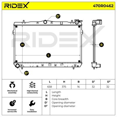 Radiator, Engine Cooling RIDEX 470R0462 470R0462 - photo 6