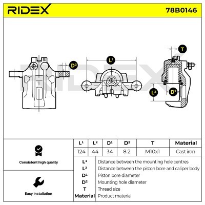 Brake Caliper RIDEX 78B0146 78B0146 - photo 5