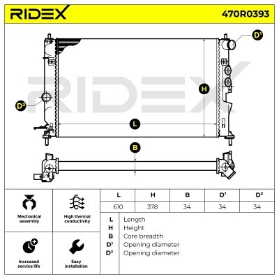 Radiator, Engine Cooling RIDEX 470R0393 470R0393 - photo 4