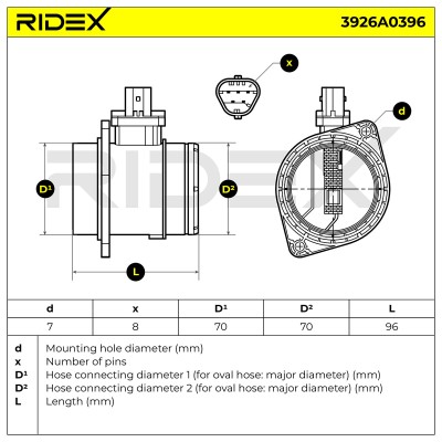 Air Mass Sensor RIDEX 3926A0396 3926A0396 - photo 6