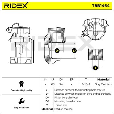 Brake Caliper RIDEX 78B1464 78B1464 - photo 7