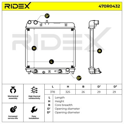 Radiator, Engine Cooling RIDEX 470R0432 470R0432 - photo 5
