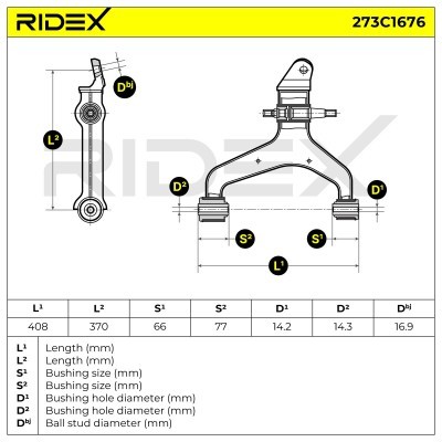 Control Arm RIDEX 273C1676 273C1676 - photo 7