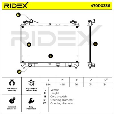 Radiator, Engine Cooling RIDEX 470R0336 470R0336 - photo 6