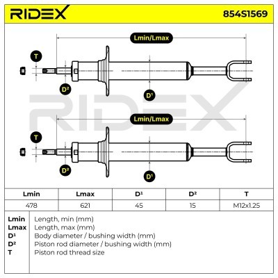 Shock Absorber RIDEX 854S1569 854S1569 - photo 4