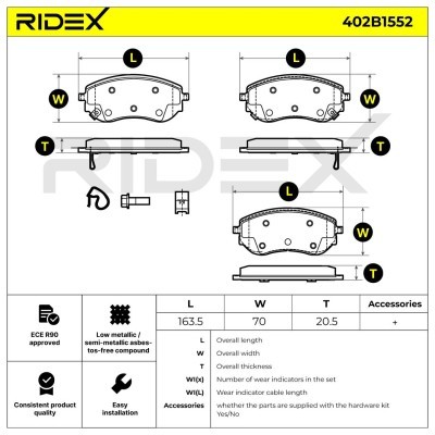Brake Pads Set RIDEX 402B1552 402B1552 - photo 6