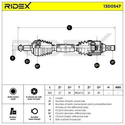 Drive Shaft RIDEX 13D0547 13D0547 - photo 8