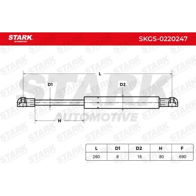 Gas Spring, boot-/cargo area Stark SKGS-0220247 SKGS-0220247 - photo 5