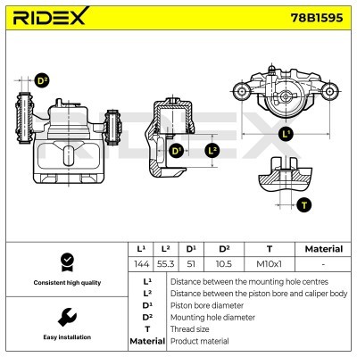 Brake Caliper RIDEX 78B1595 78B1595 - photo 6