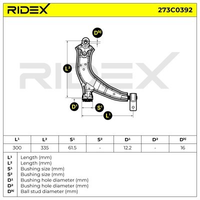Control Arm RIDEX 273C0392 273C0392 - photo 9