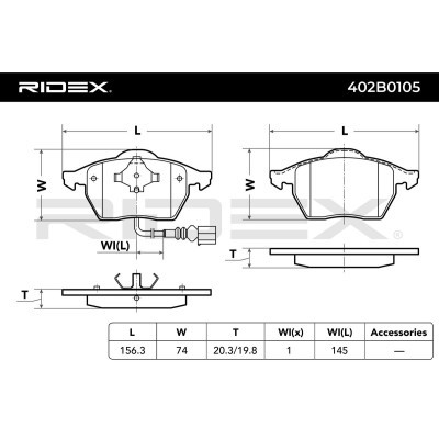 Brake Pads Set RIDEX 402B0105 402B0105 - photo 6