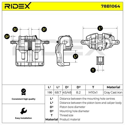 Brake Caliper RIDEX 78B1064 78B1064 - photo 6