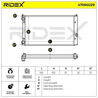 Radiator, Engine Cooling RIDEX 470R0229 470R0229 - photo 7