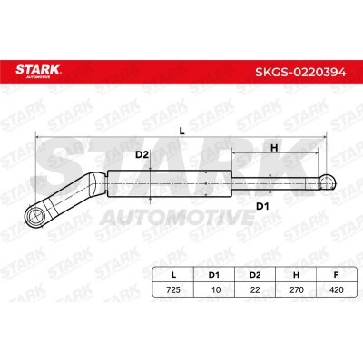 Gas Spring, boot-/cargo area Stark SKGS-0220394 SKGS-0220394 - photo 2