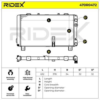 Radiator, Engine Cooling RIDEX 470R0472 470R0472 - photo 7