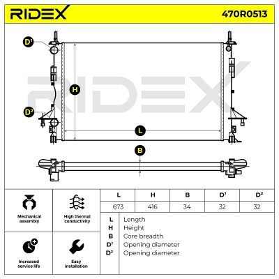 Radiator, Engine Cooling RIDEX 470R0513 470R0513 - photo 5