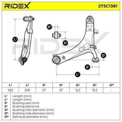 Control Arm RIDEX 273C1381 273C1381 - photo 7