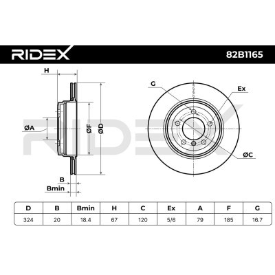 Brake Disc RIDEX 82B1165 82B1165 - photo 3