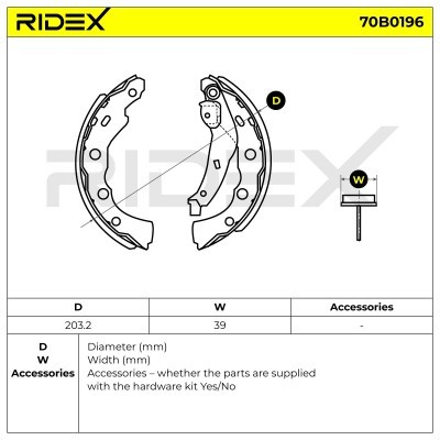 Brake Pads Set RIDEX 70B0196 70B0196 - photo 2