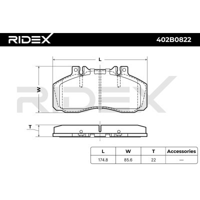 Brake Pads Set RIDEX 402B0822 402B0822 - photo 6