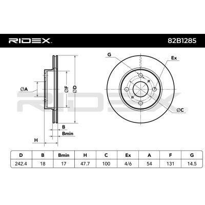 Brake Disc RIDEX 82B1285 82B1285 - photo 6