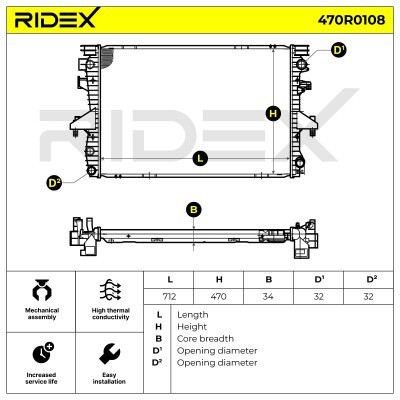 Radiator, Engine Cooling RIDEX 470R0108 470R0108 - photo 8