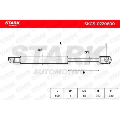 Gas Spring, boot-/cargo area Stark SKGS-0220600 SKGS-0220600 - photo 6