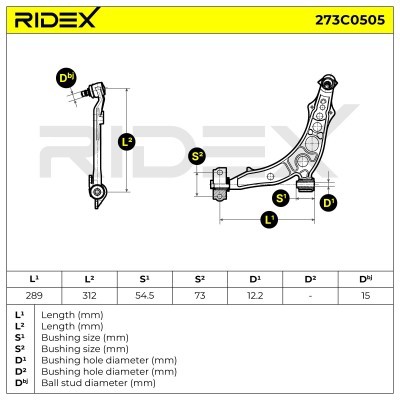 Control Arm RIDEX 273C0505 273C0505 - photo 4