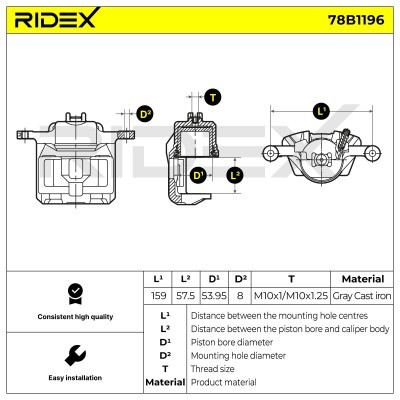 Brake Caliper RIDEX 78B1196 78B1196 - photo 7