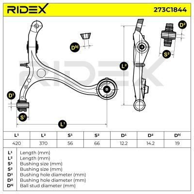 Control Arm RIDEX 273C1844 273C1844 - photo 8