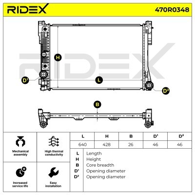 Radiator, Engine Cooling RIDEX 470R0348 470R0348 - photo 6