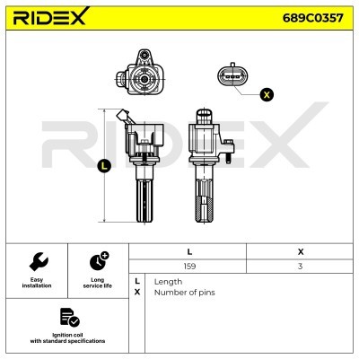 Ignition Coil RIDEX 689C0357 689C0357 - photo 6