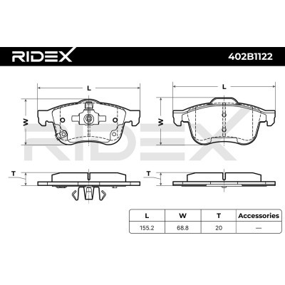 Brake Pads Set RIDEX 402B1122 402B1122 - photo 7