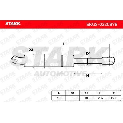 Gas Spring, boot-/cargo area Stark SKGS-0220878 SKGS-0220878 - photo 6