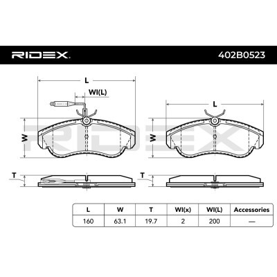 Brake Pads Set RIDEX 402B0523 402B0523 - photo 8