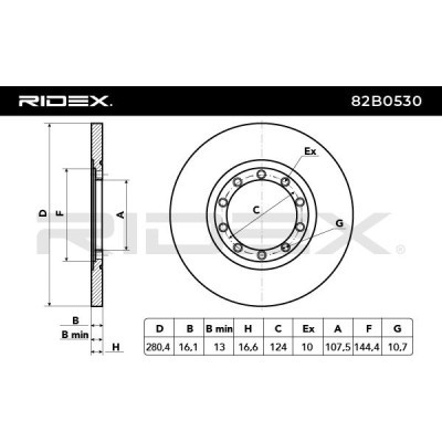 Brake Disc RIDEX 82B0530 82B0530 - photo 3